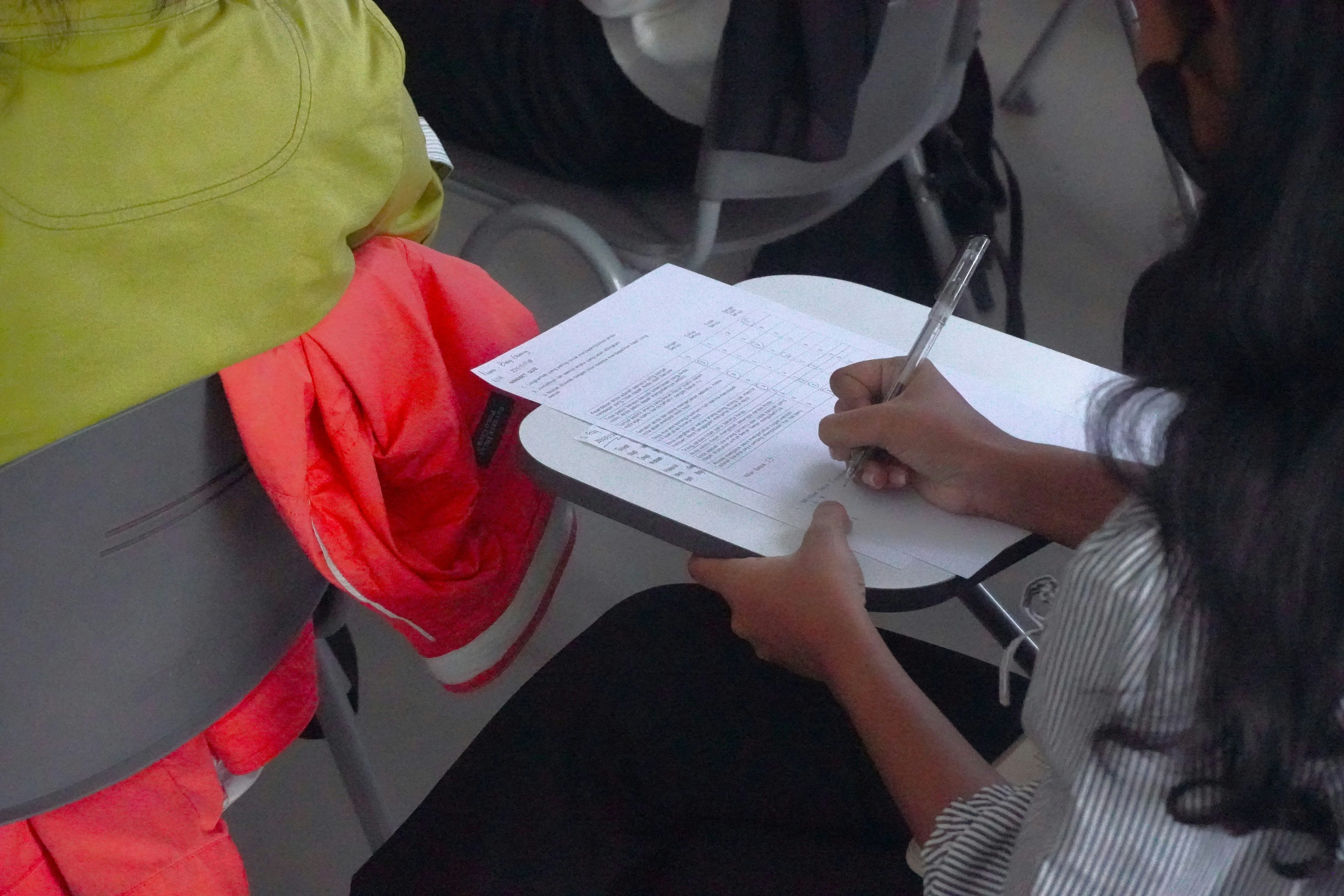Student writing exam